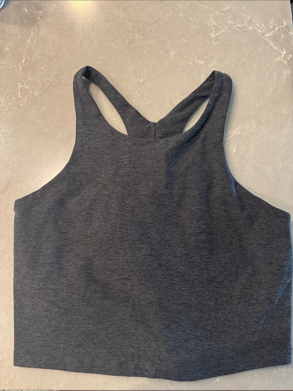 Beyond yoga NWOT Charcoal Gray Racerback Cropped Tank